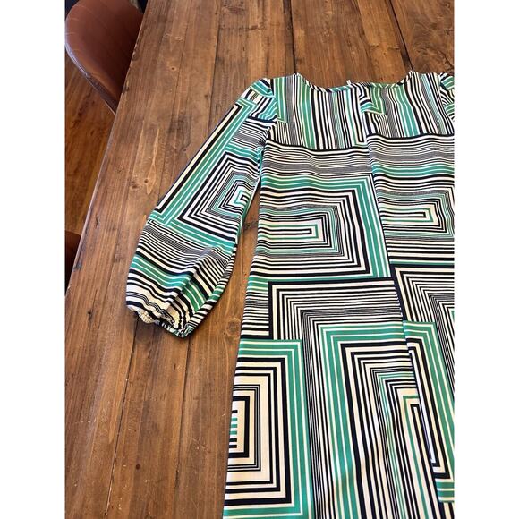 Jude Connally Dress Size Small Long Sleeve Geometric Shift Stretch Classic Chloe - Picture 9 of 12
